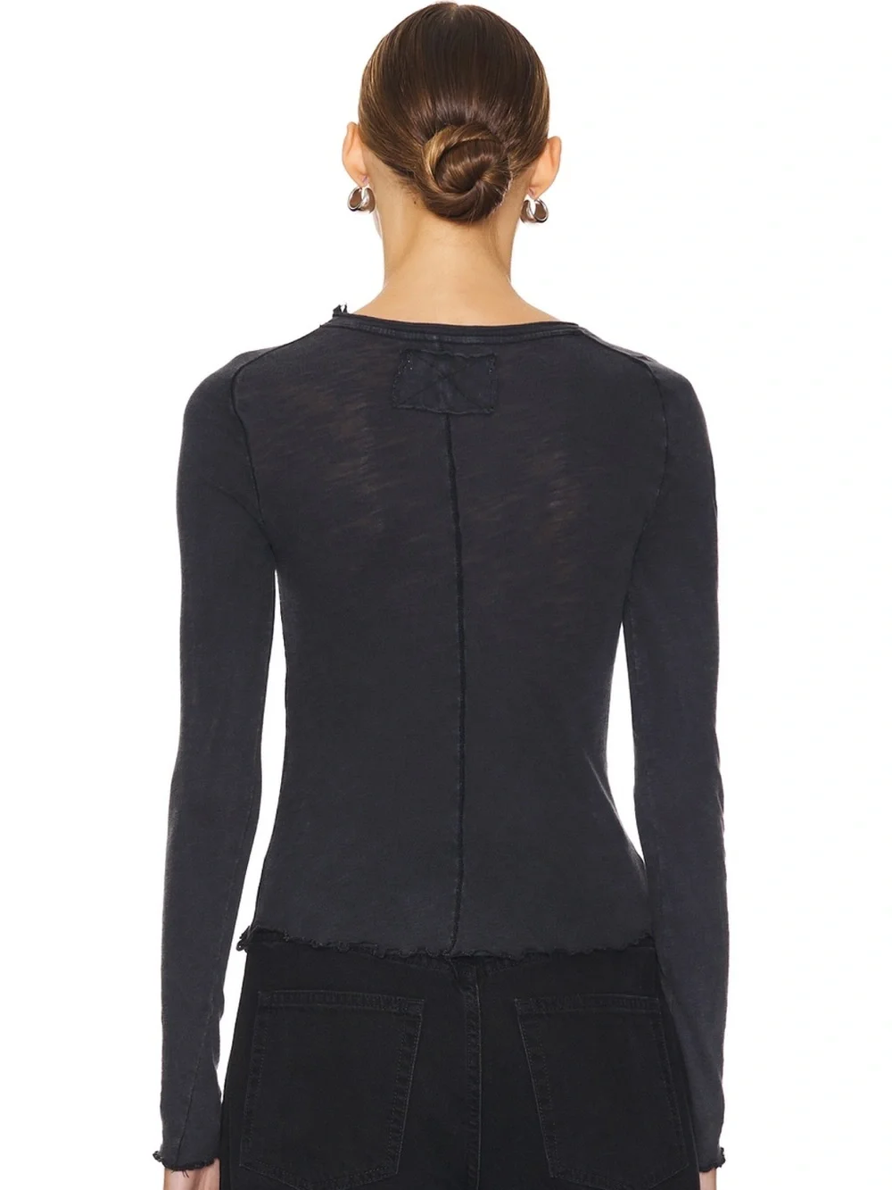 We the Free x Free People Be My Baby Long Sleeve Top in Black New